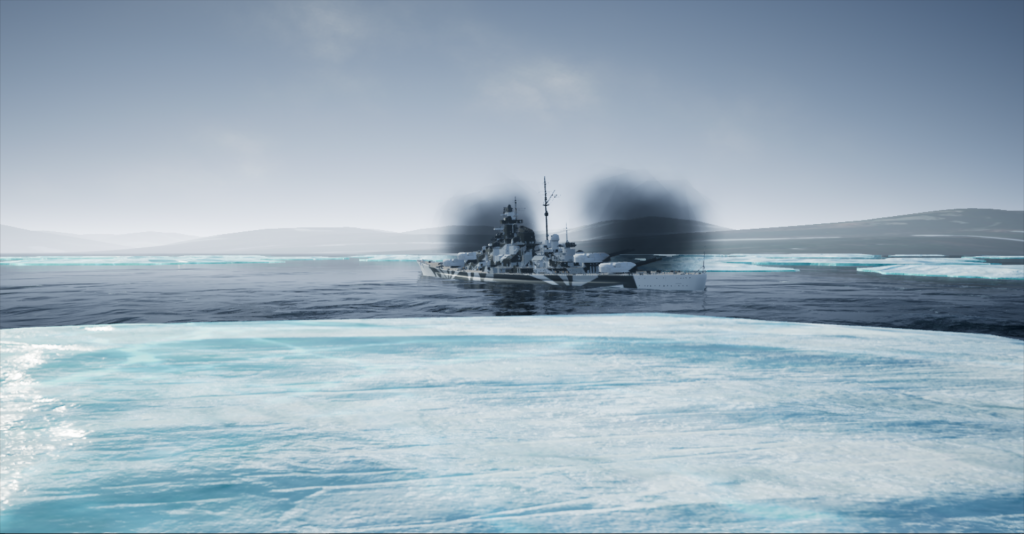 Tirpitz Spitzbergen Barentsburg Firing 19420908 0701
