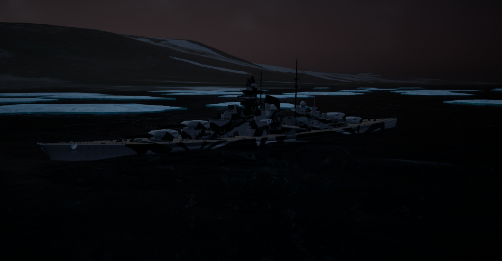 Tirpitz Spitzbergen Drift Ice Dawn September 8th 1942 0550
