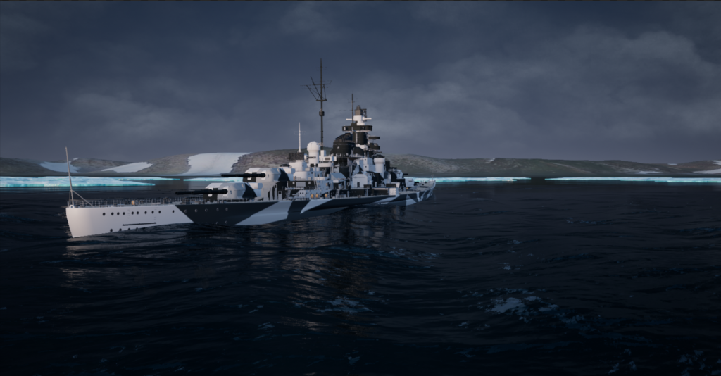 Tirpitz Spitzbergen Sunset September 8th 1942 1751
