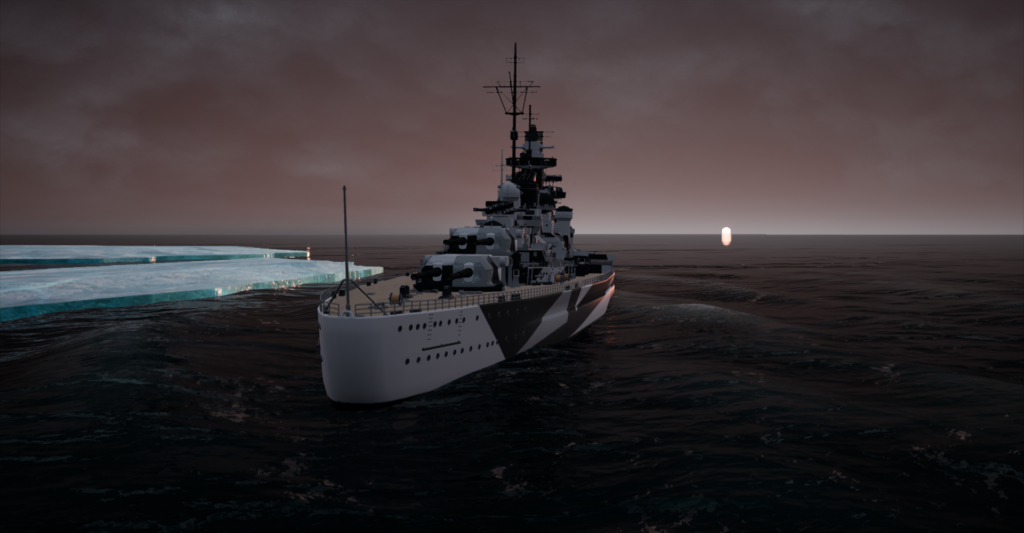 Tirpitz Spitzbergen Sunset September 8th 1942 1759